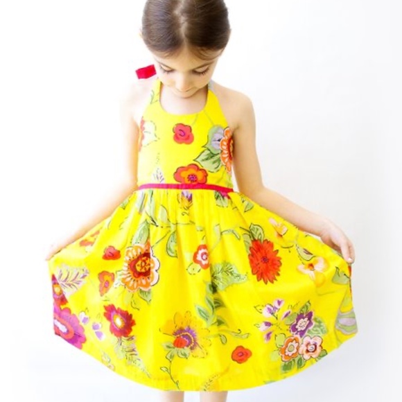 Sophie Catalou Atelier size 3 Yellow Halter floral dress - Picture 1 of 4